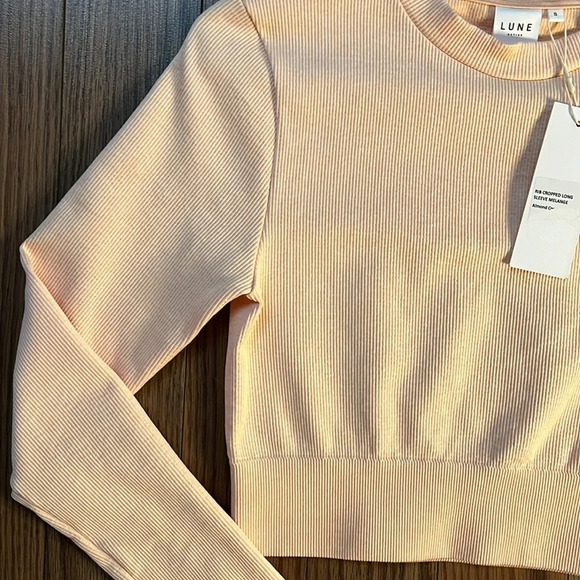 LUNE ACTIVE Rib Crop Long Sleeve Melange size small - Picture 5 of 7